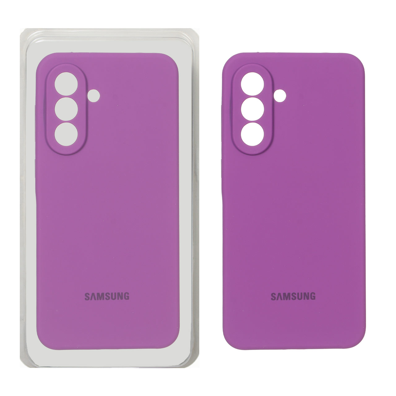 قاب سیلیکونی پاک کنی محافظ لنزدار اورجینال Samsung Galaxy A37 - ارغوانی (پک اصلی)